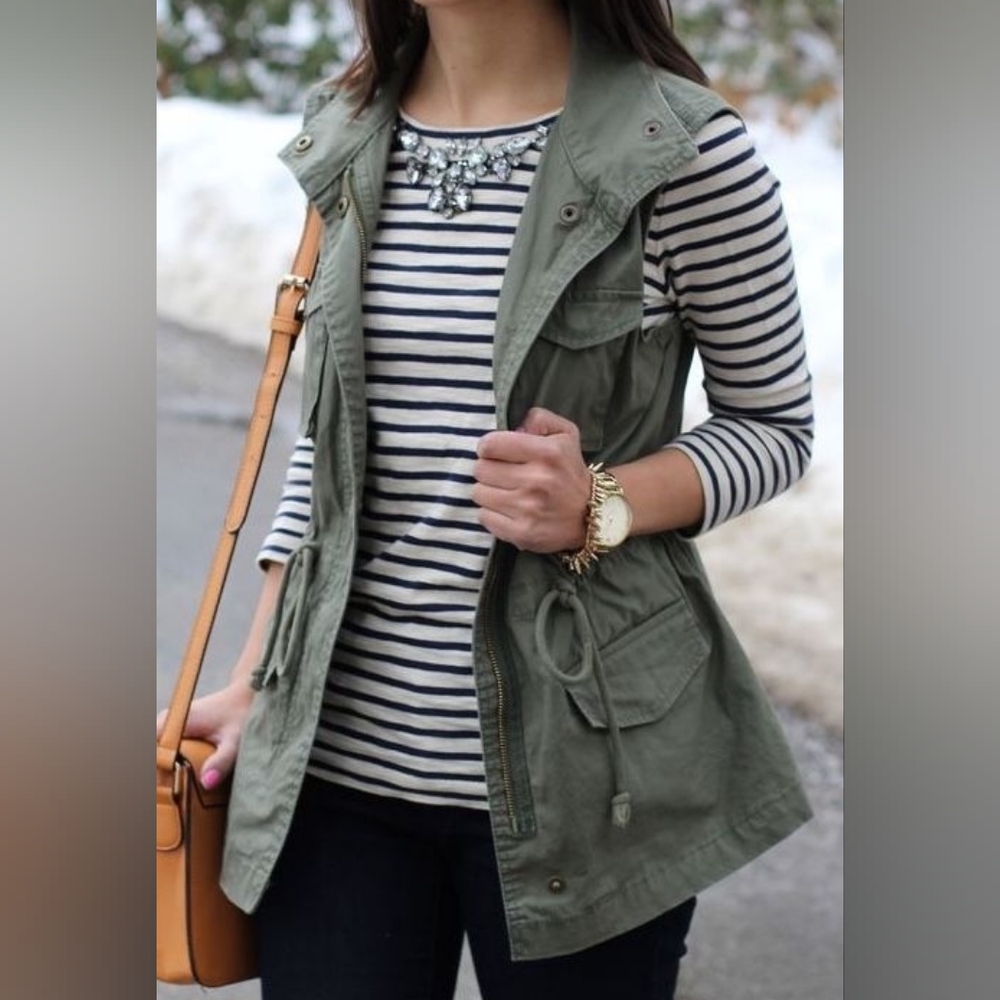 ✨Ashley Olive Green Utility Vest - Picture 4 of 6